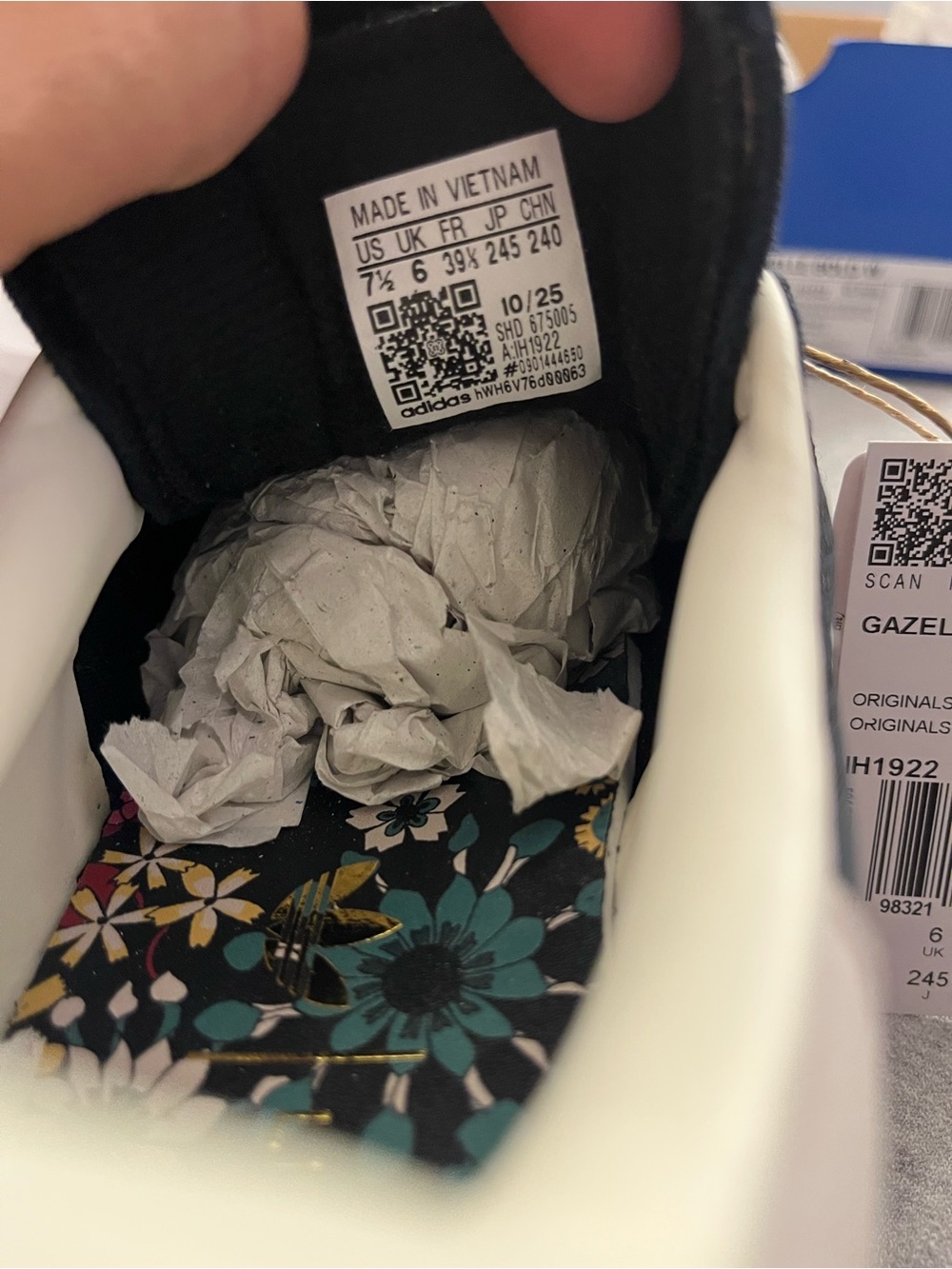 Adidas x Liberty London Gazelle Bold 'Black Floral' Women's Shoe Size 7.5 IH1922 - Picture 10 of 12
